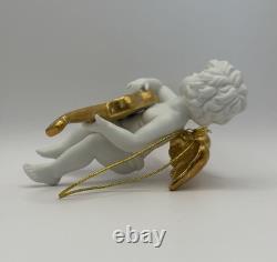 Franklin Mint Heralding Angels Ornaments Set Of 6 Porcelain Angels 24k Gold EUC