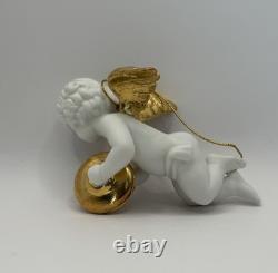 Franklin Mint Heralding Angels Ornaments Set Of 6 Porcelain Angels 24k Gold EUC