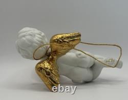 Franklin Mint Heralding Angels Ornaments Set Of 6 Porcelain Angels 24k Gold EUC