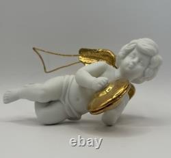 Franklin Mint Heralding Angels Ornaments Set Of 6 Porcelain Angels 24k Gold EUC
