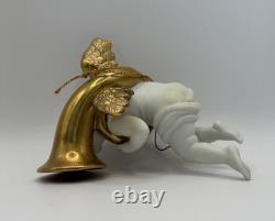Franklin Mint Heralding Angels Ornaments Set Of 6 Porcelain Angels 24k Gold EUC