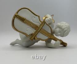 Franklin Mint Heralding Angels Ornaments Set Of 6 Porcelain Angels 24k Gold EUC