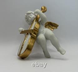 Franklin Mint Heralding Angels Ornaments Set Of 6 Porcelain Angels 24k Gold EUC