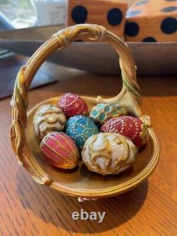 Franklin Mint House Of Faberge Spring Basket 7 Eggs 24k Gold Accents
