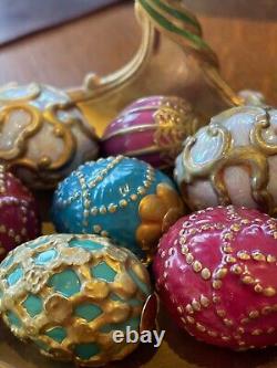 Franklin Mint House Of Faberge Spring Basket 7 Eggs 24k Gold Accents