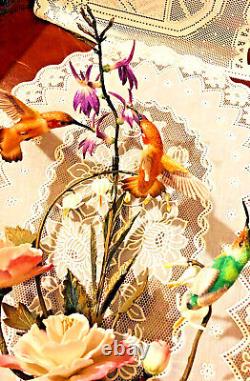 Franklin Mint House Of Faberge'splendor In The Garden Hummingbirds Sculpture