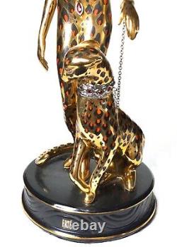 Franklin Mint House of ERTE Leopard Limited Ed. Porcelain Art Deco Figurine