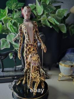 Franklin Mint House of ERTE Leopard Limited Ed. Porcelain Art Deco Figurine, 9