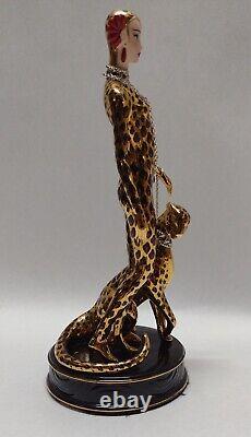 Franklin Mint House of Erté Beauties of Art Deco Porcelain LEOPARD