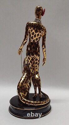 Franklin Mint House of Erté Beauties of Art Deco Porcelain LEOPARD