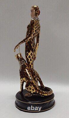 Franklin Mint House of Erté Beauties of Art Deco Porcelain LEOPARD