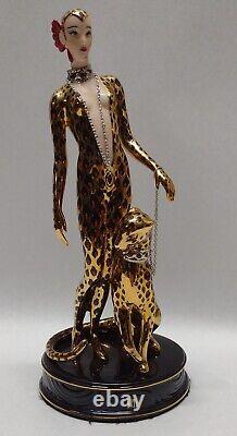 Franklin Mint House of Erté Beauties of Art Deco Porcelain LEOPARD