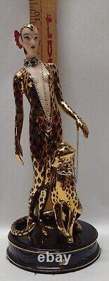 Franklin Mint House of Erté Beauties of Art Deco Porcelain LEOPARD