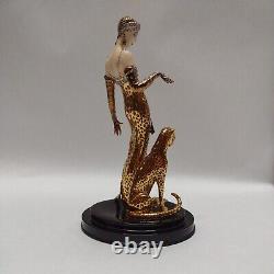 Franklin Mint House of Erté Beauties of Art Deco Porcelain Ocelot