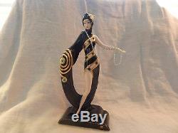 Franklin Mint House of Erte Figurine Pearls and Emeralds LE M9576 10 Porcelain