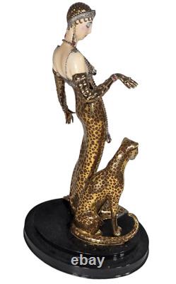 Franklin Mint House of Erte Ocelot Figurine Limited Edition A6939 Art Deco