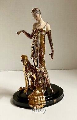 Franklin Mint House of Erte Ocelot Figurine Limited Edition Art Deco 9' (508)