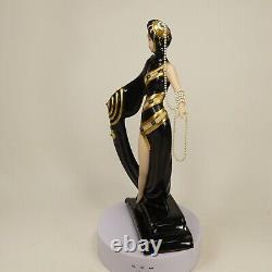 Franklin Mint House of Erte Pearls & Emeralds LE Figurine AIKV9