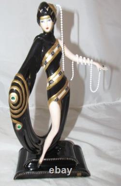 Franklin Mint House of Erte Pearls & Emeralds Limited Edition Figurine