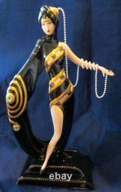 Franklin Mint House of Erte Pearls & Emeralds Limited Edition Figurine
