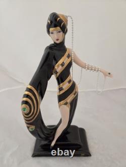 Franklin Mint House of Erte Pearls & Emeralds Limited Edition Figurine