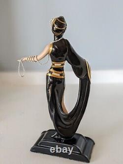 Franklin Mint House of Erte Pearls and Emeralds Statue Figurine -M6949