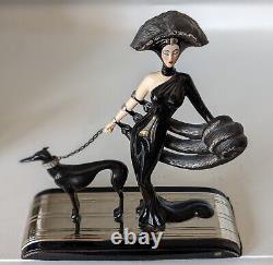 Franklin Mint House of Erte Porcelain Figurine Symphony In Black Limited Edition