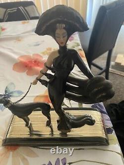 Franklin Mint House of Erte Porcelain Figurine Symphony In Black Limited Edition