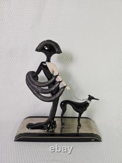 Franklin Mint House of Erte Porcelain Figurine Symphony In Black No. M4900