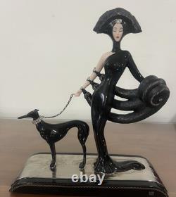 Franklin Mint House of Erte Porcelain Figurine Symphony In Black No. M 5498