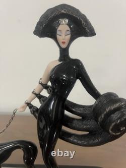 Franklin Mint House of Erte Porcelain Figurine Symphony In Black No. M 5498