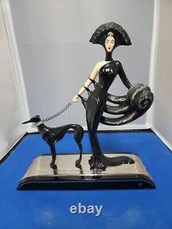 Franklin Mint House of Erte Symphony In Black Limited Edition #4740 Greyhound
