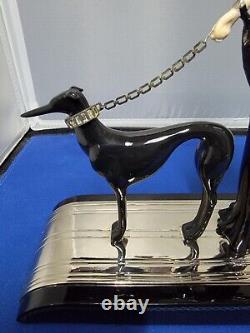 Franklin Mint House of Erte Symphony In Black Limited Edition #4740 Greyhound