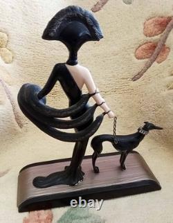 Franklin Mint House of Erte Symphony In Black Limited Edition Greyhound