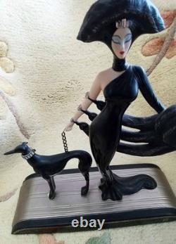 Franklin Mint House of Erte Symphony In Black Limited Edition Greyhound