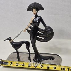 Franklin Mint House of Erte Symphony In Black Limited Edition Greyhound