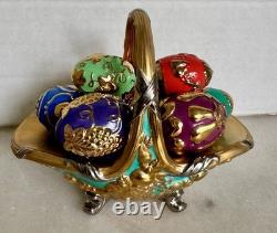 Franklin Mint House of Faberge Autumn Basket 9 Eggs COA No Box