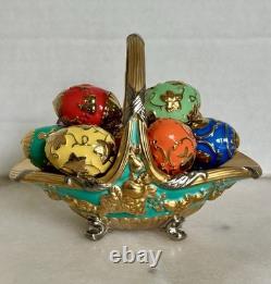 Franklin Mint House of Faberge Autumn Basket 9 Eggs COA No Box
