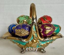 Franklin Mint House of Faberge Autumn Basket 9 Eggs COA No Box