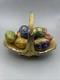 Franklin Mint House of Faberge Autumn Basket with9 Eggs Multicolor No Box or CofA