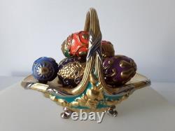 Franklin Mint House of Faberge Autumn Basket with9 Multi-color Eggs No Box Or COA