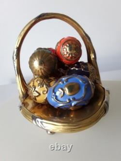 Franklin Mint House of Faberge Autumn Basket with9 Multi-color Eggs No Box Or COA