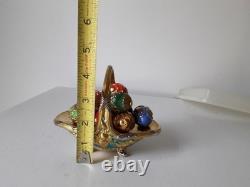 Franklin Mint House of Faberge Autumn Basket with9 Multi-color Eggs No Box Or COA