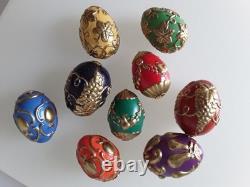 Franklin Mint House of Faberge Autumn Basket with9 Multi-color Eggs No Box Or COA