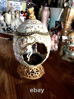 Franklin Mint House of Faberge Musical Carousel Egg 24k Gold Accented