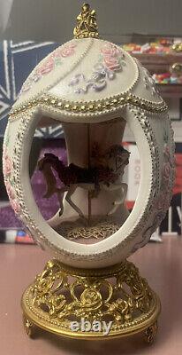 Franklin Mint House of Faberge Porcelain Musical Carousel Egg