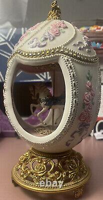 Franklin Mint House of Faberge Porcelain Musical Carousel Egg