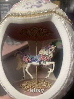 Franklin Mint House of Faberge Porcelain Musical Carousel Egg