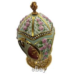 Franklin Mint House of Faberge Porcelain Musical Carousel Egg 24k Gold Accented