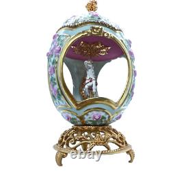 Franklin Mint House of Faberge Porcelain Musical Carousel Egg 24k Gold Accented